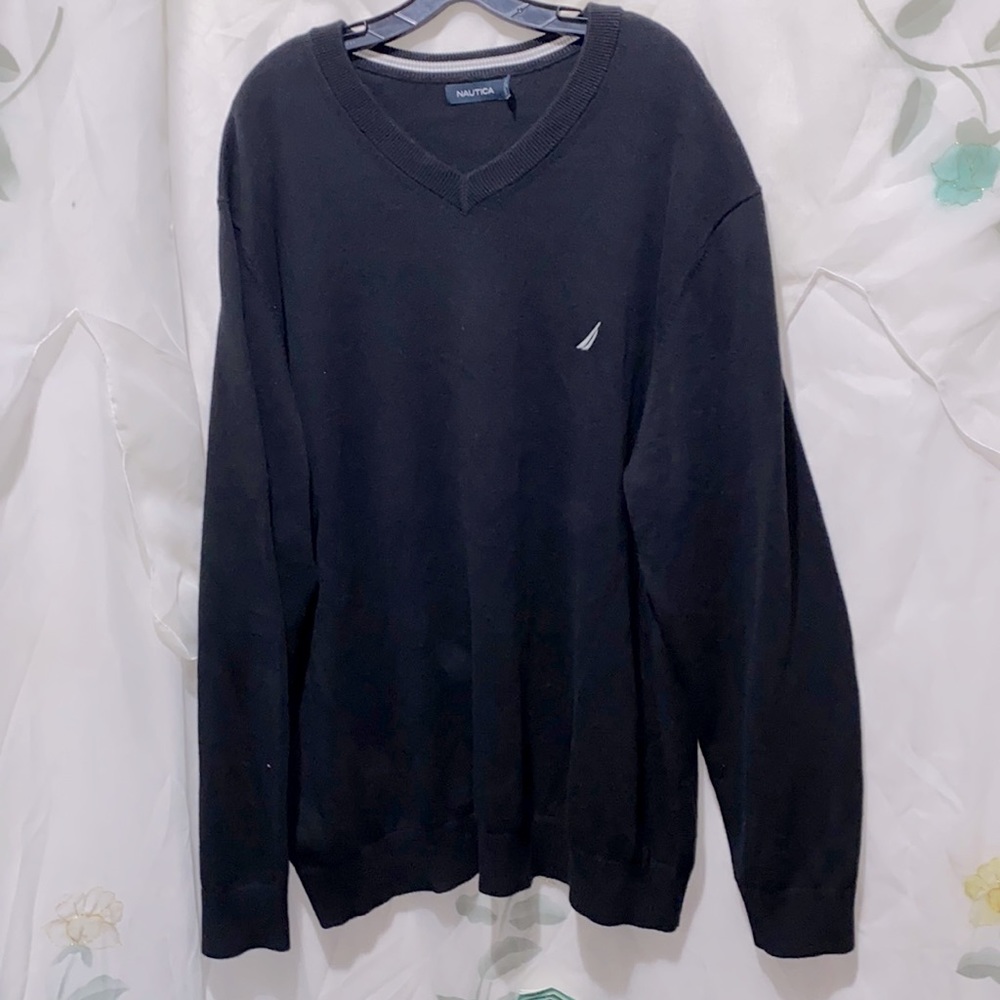 MEN NAUTICA 100% COTTON V-NECK LONG SLEEVE SWEATER SZ 3X